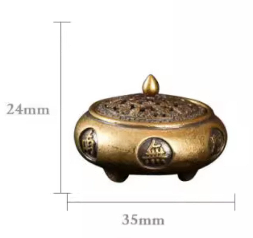 1PC Brass Amitabha Buddha Incense Burner Incense Insertion Small Bronze Ware
