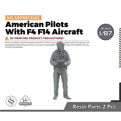 SSMODEL SSPR87200C 1/87 Modern American Pilots With F4 F14 Aircraft