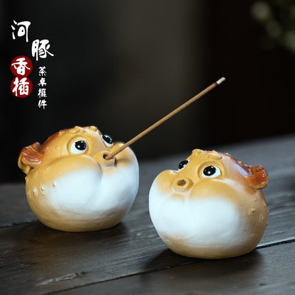 Yixing Purple Sand Tea Petting Porpoise Fragrant Insert Tea Pet Home Decoration
