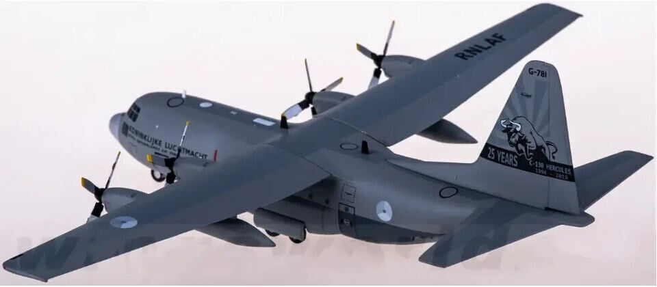 1:200 Herpa RNLAF Lockheed C-130H Hercules Aircraft Diecast Plane Fighter Model