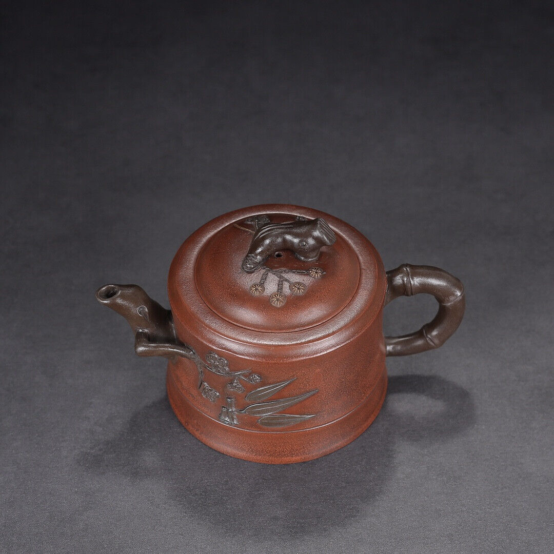 Chinese Yixing Zisha Clay Handmade Exquisite Teapot （松竹梅 底款：汪寅仙）