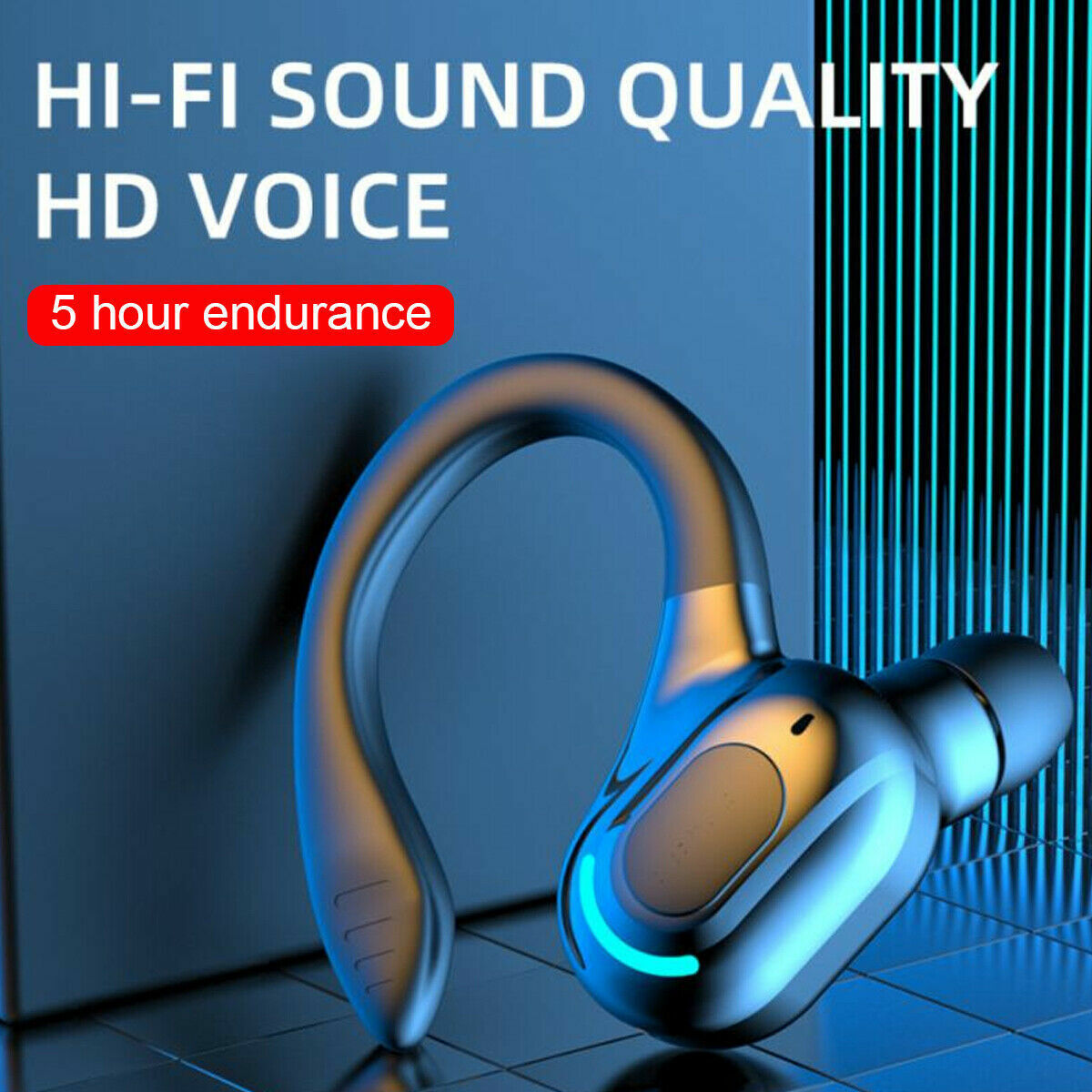 Wireless Bluetooth 5.1 Earpiece Headset Driving Trucker Earbuds Noise Cancelling