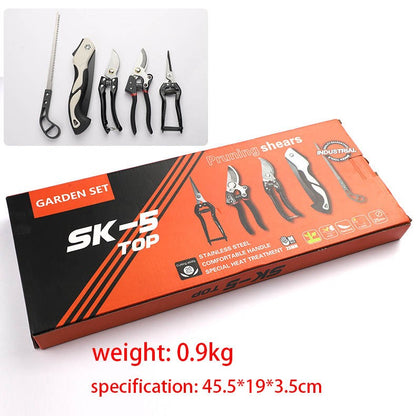 Gardening five-piece set of flower pruning scissors folding saw tool box USA02