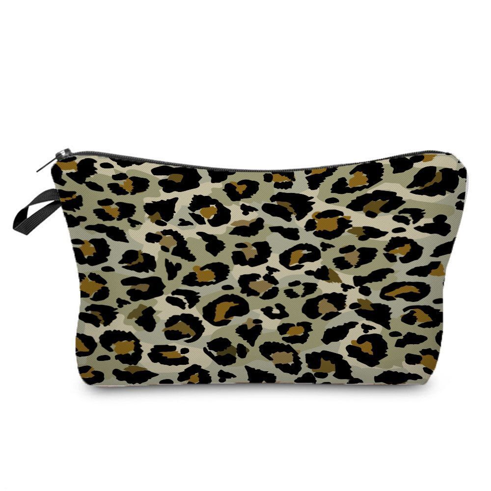 Personalized Pretty Makeup Bag Leopard Print Cosmetic Bags Multifunction Travel