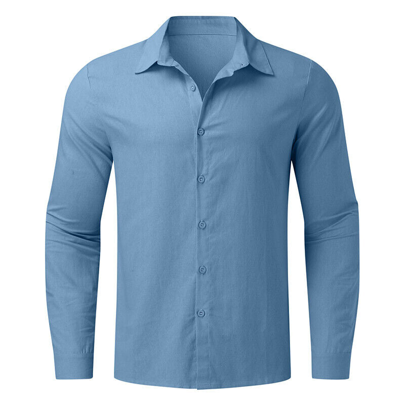 Tops T Shirt Blouse Shirt Tunic Long Sleeve Cotton Linen Long Sleeve Men Baggy