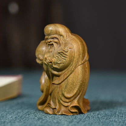 Green Sandalwood Carving Xianweng Shouxing Public Decoration Crafts
