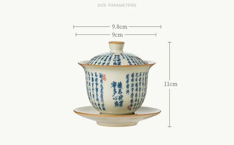 Ru Kiln Porcelain Gaiwan Set For Tea Tureen Chinese Tea Bowls Tea Ceremony Set