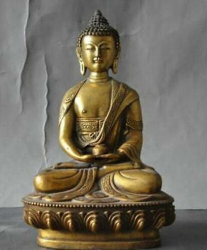 Tibet Bronze Amitabha Buddhism Buddha Statue Best Blessed Monks Blessing