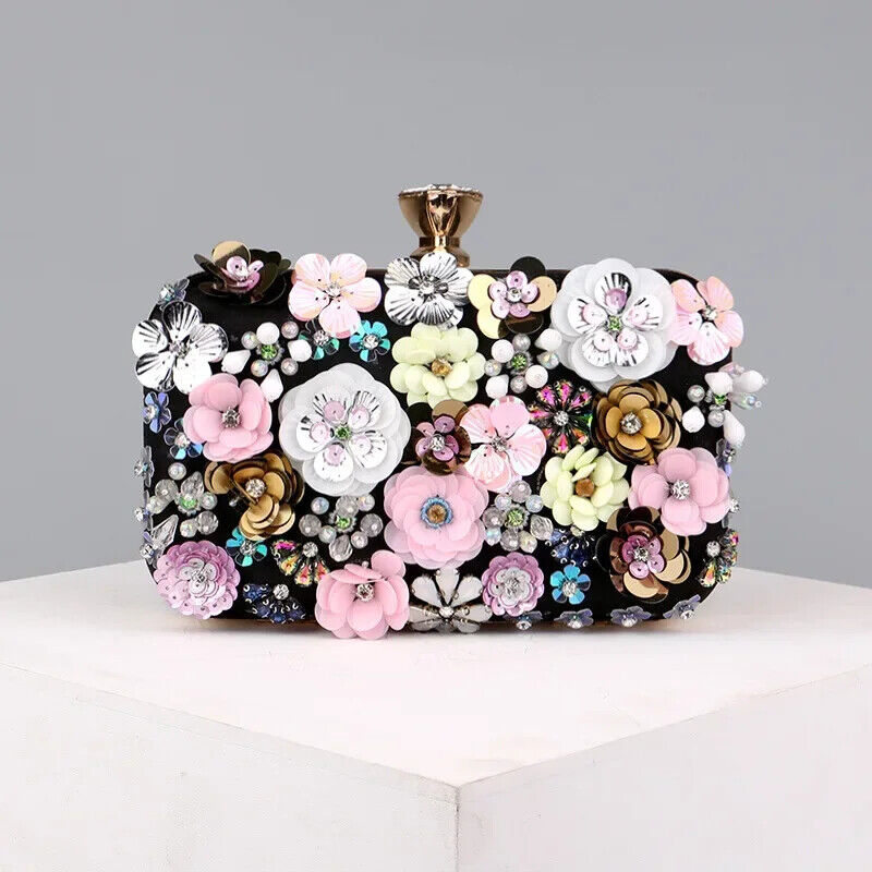 Women's Handmade Flower Beaded Banquet And Wedding Party Evening Bags