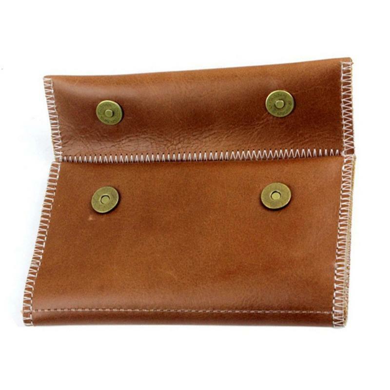 Leather Tobacco Pouch Pipe Cigarette Holder Smoking Paper Holder Wallet Male Bag