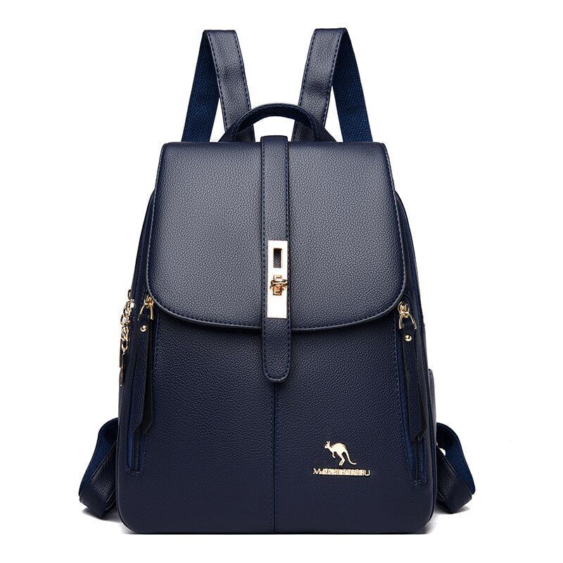 Synthetic Leather Backpacks Shoulder Bag Travel School Polyester Zipper Softback