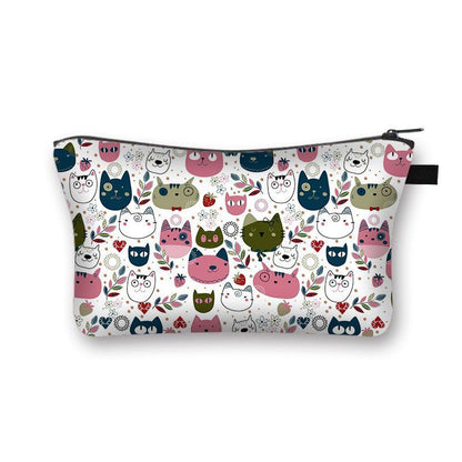 Cute Cat Print Cosmetic Case Makeup Bags Cosmetic Bags Travel Storage Organizers