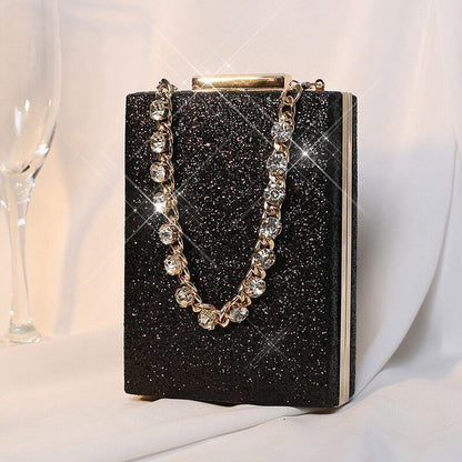 Handbags Ladies Clutch Bag Women Purses Rhinestone Handle Shape Bag