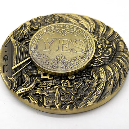 80mm Old Maya Bronze Commemorative Coins Mexico Prophecy Calendar Pyramid Aztec