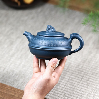 Handmade Tea Pot With Feet Marked Real Yixing Zisha Republic Green Clay Pot New