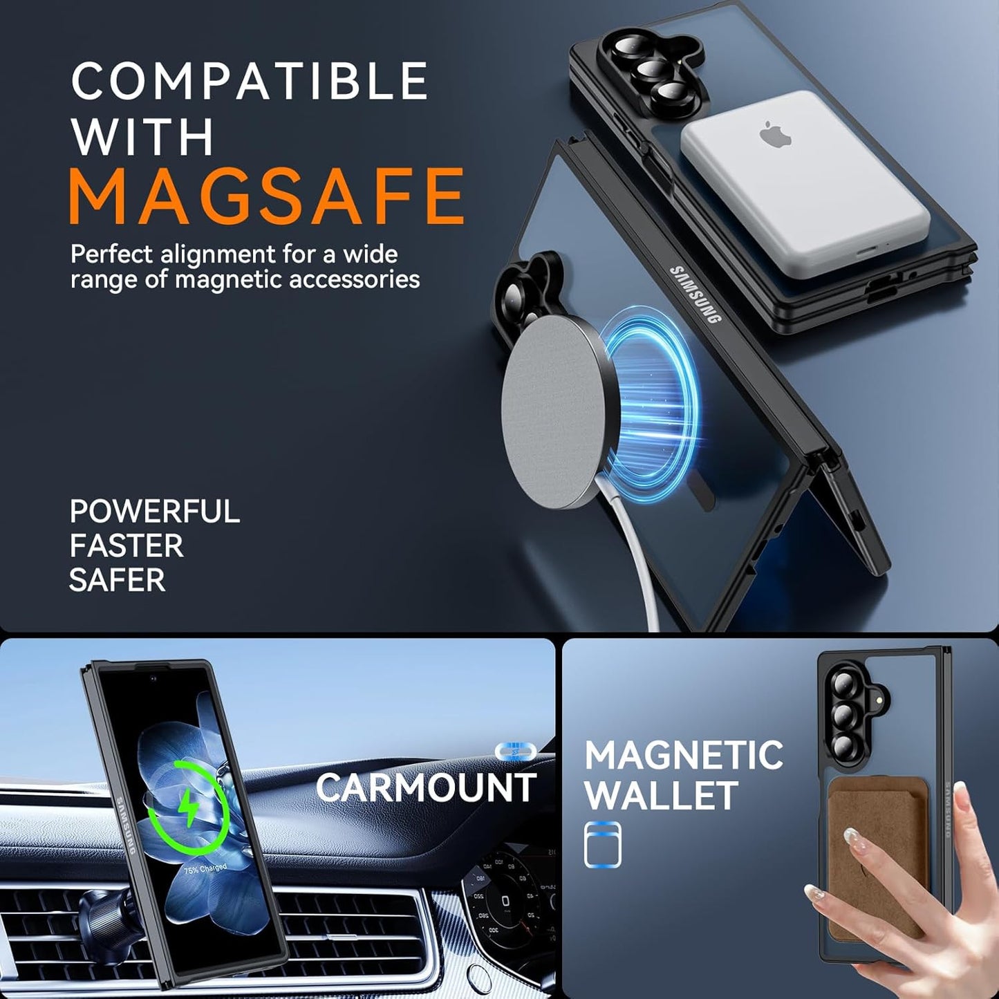 for Samsung Galaxy Z Fold 6 Case Magnetic, Z Fold6 Case [Compatible with Magsafe