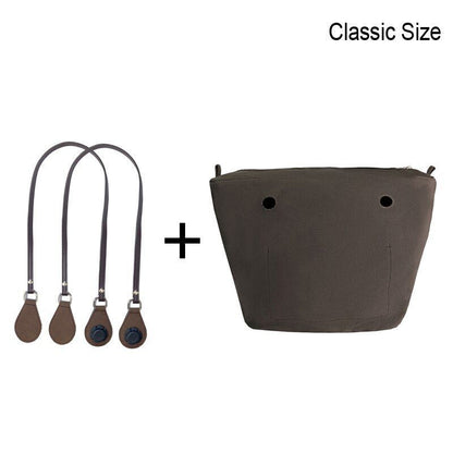 1set Canvas Lining Insert Inner Pocket 85cm Long Handles Microfiber Leather Bag