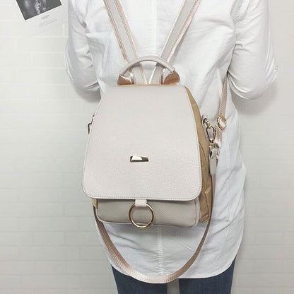 Backpack Shoulder Bag Women PU Leather Travel Bags College School Bag
