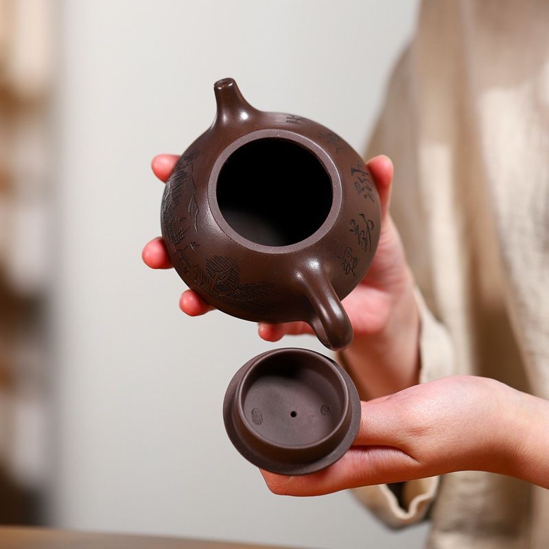 Yixing Zisha Teapot Handmade Purple Clay Shipiao Tea Pot 260ml Kung Fu Tea