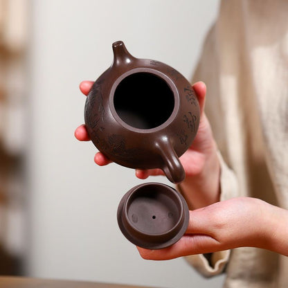 Yixing Zisha Teapot Handmade Purple Clay Shipiao Tea Pot 260ml Kung Fu Tea