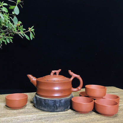 Chinese Yixing Zisha Clay Handmade Exquisite Teapot（像竹 底款：朱可心）