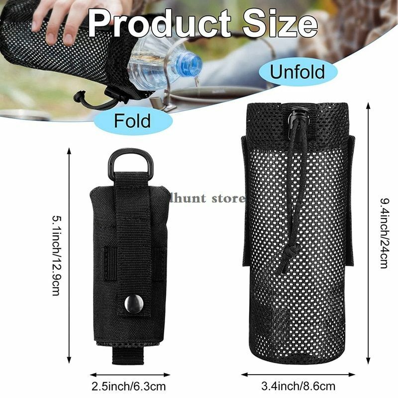 Tactical Water Bottle Pouch Foldable Holster Backpack Sports Water Sleeve Bag