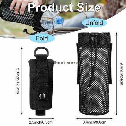 Tactical Water Bottle Pouch Foldable Holster Backpack Sports Water Sleeve Bag