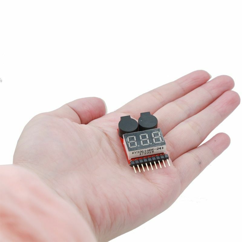 Battery Monitor Tester Digital Low Buzzer Alarm 1S-8S Lipo Li-on Fe RC Voltage