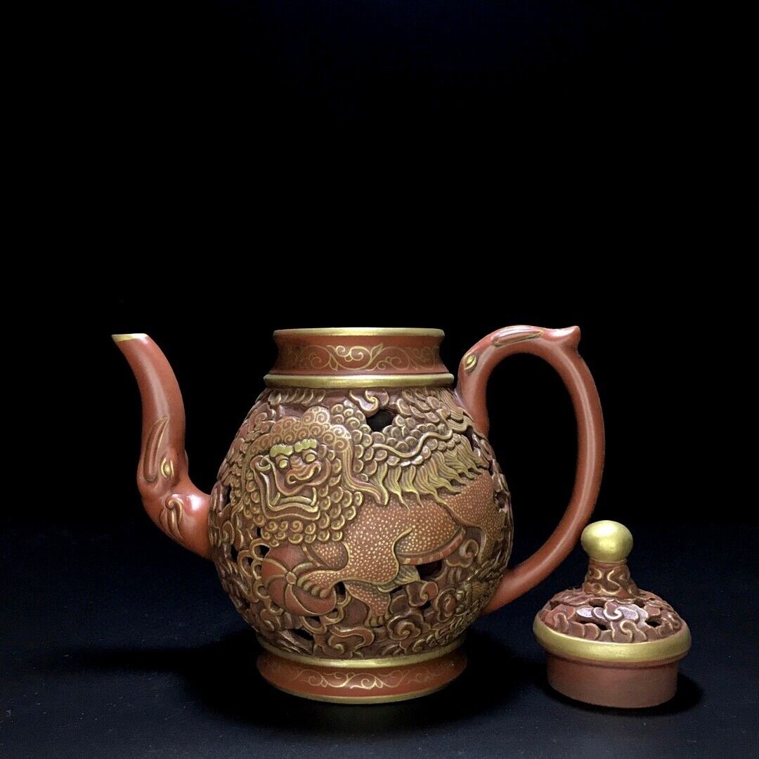 Chinese Yixing Zisha Clay Handmade Exquisite Teapot（事事如意 底款：康熙御制）