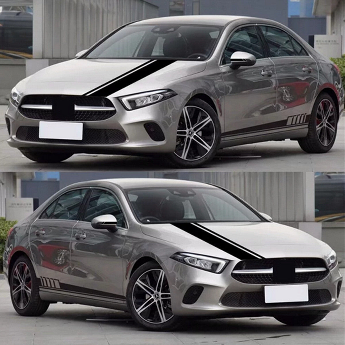 5Pcs Universal Racing Body Hood Stripes Decal Vinyl Stickers for Car SUV Truck