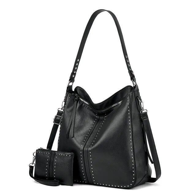 Concealed Carry Purse Crossbody Leather Shoulder Bag Women Handbag Wallet Black