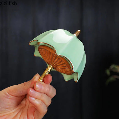 Simple Umbrella Shape Ceramic Tea Coffee Tin Sealed Jars Creative Home Kitchen