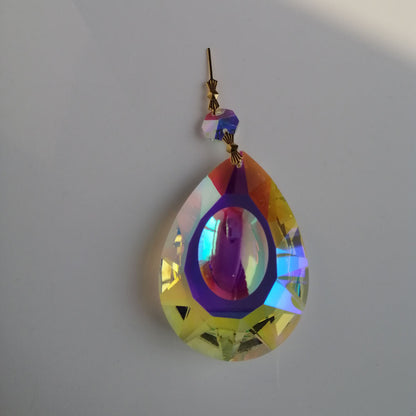 5pcs 76mm Longyan ABcolor Crystal Prisms Pendant Suncatcher Lamp Part Home Decor