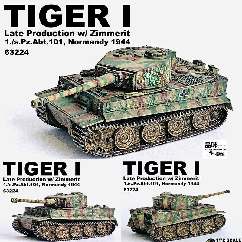 1/72 Tiger Tank Model Later Stage with Antimagnetic Armor
