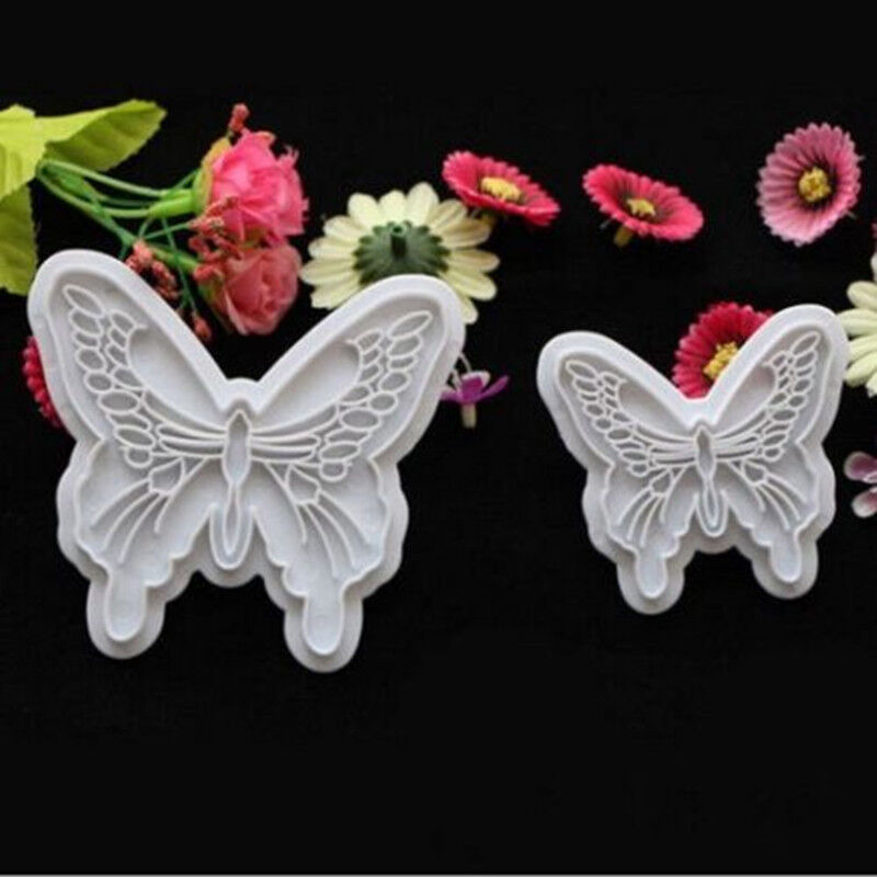 2 pcs/lot Butterfly Shape Cake Mold 2 Sizes Plastic Fondant DIY cake decorating