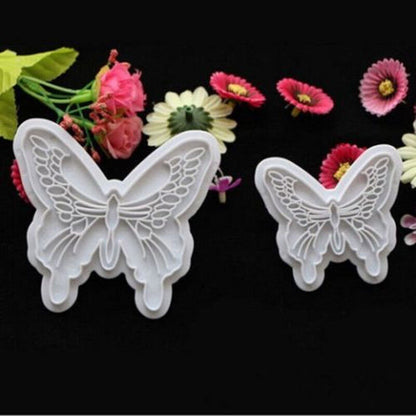 2 pcs/lot Butterfly Shape Cake Mold 2 Sizes Plastic Fondant DIY cake decorating