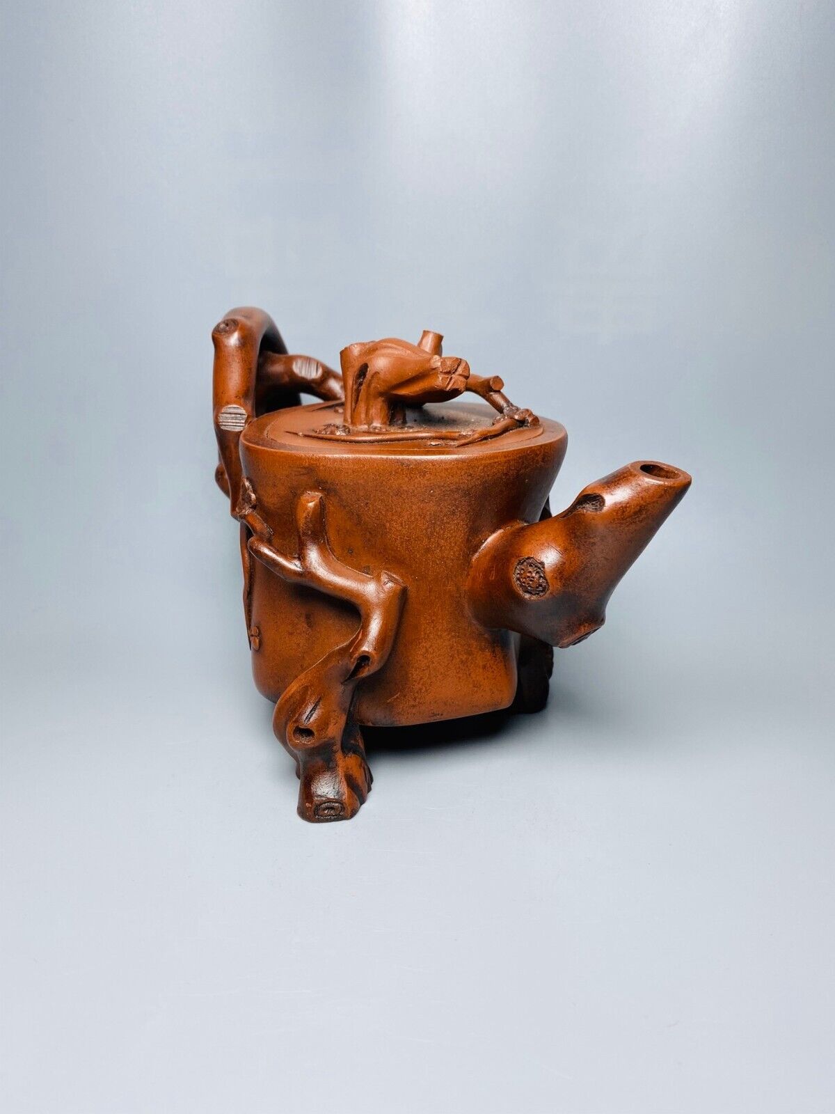 Chinese Yixing Zisha Clay Handmade Exquisite Teapot （ 树桩壶 底款：陈明远）