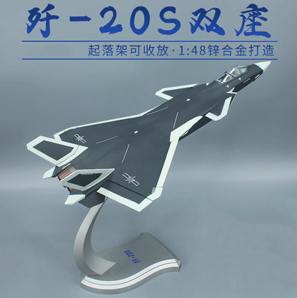 1:48 44CM J-20S Stealth Fighter Plane Aircraft Diecast Military Airplane Model