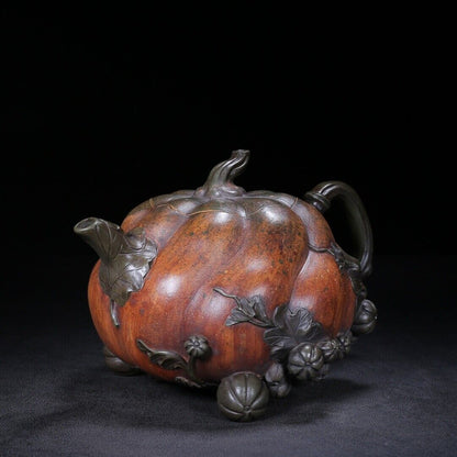 Chinese Yixing Zisha Clay Handmade Exquisite Teapot（Pumpkin 汪寅仙）