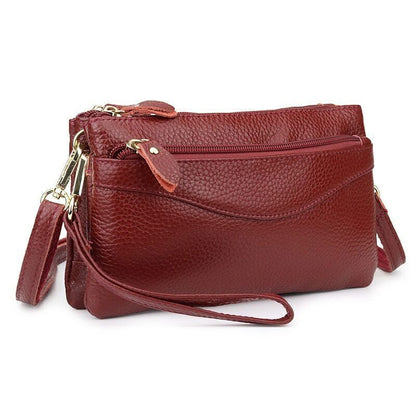 Women's Genuine Leather Bags Cow Leather Clutch Bags Mini Shoulder Bags