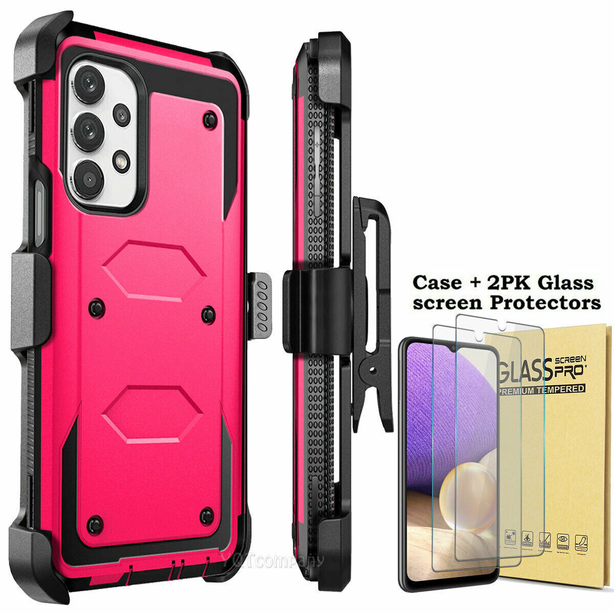 For Samsung Galaxy A32 5G Case Shockproof Rugged Clip Cover + Screen Protector