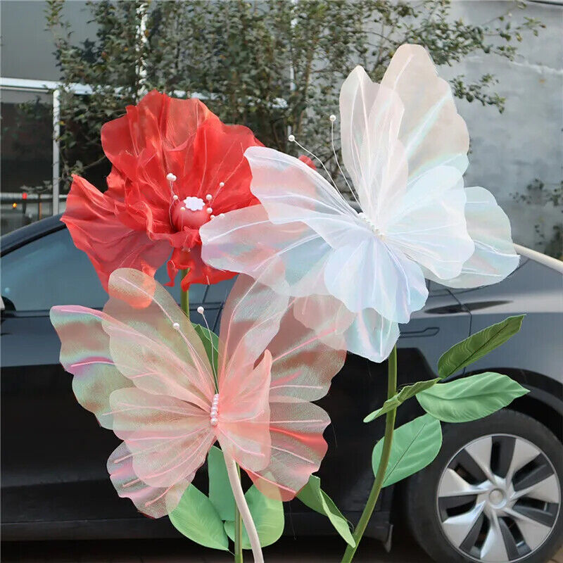 Simulation Flower 50cm Large Mesh Butterfly Display DIY Wedding Decoration Props