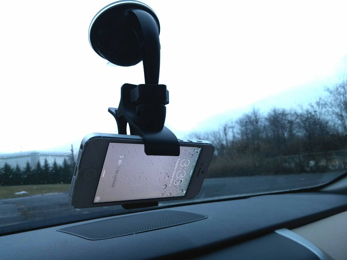Smartphone Holder for Car Windshield, Suction Mount with 360 Degree Rotation