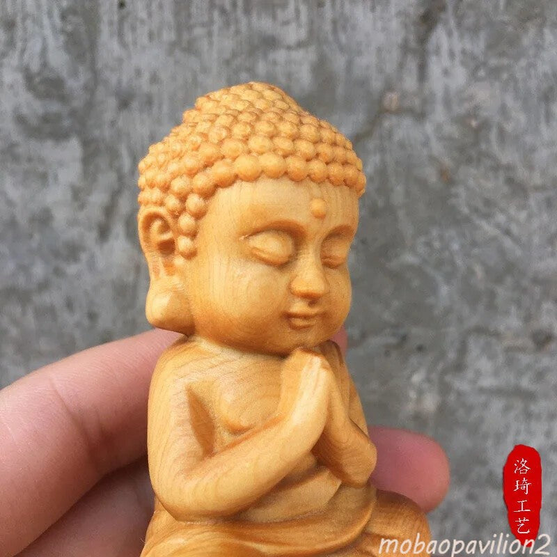 Cliff Cypress Wood Carving Tathagata Buddha Solid Wood Crafts Ornaments