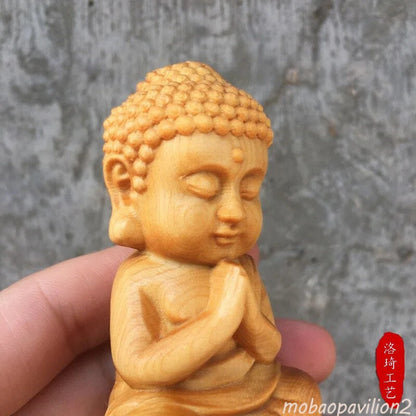 Cliff Cypress Wood Carving Tathagata Buddha Solid Wood Crafts Ornaments