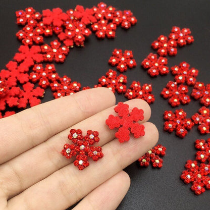 Patches Colorful Padded Heart Flower Clothing Appliques 20x19mm Rhinestone 50Pcs