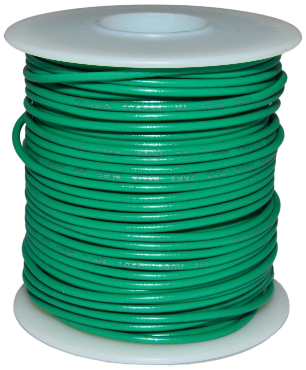 100 Feet Green 22 Gauge Solid Hook-Up Wire, Tinned Copper, PVC Insulation