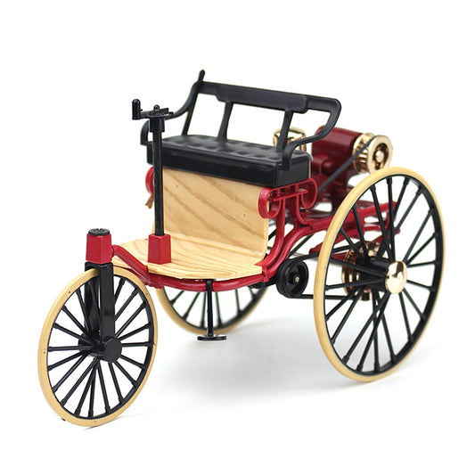 Vintage Car Model Alloy Office 1/12 Scale Tricycle Figurine Home Decor dds