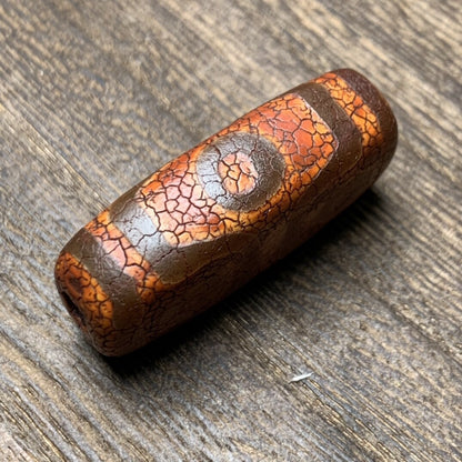 10*19*36MM Collection Tibetan Style Old Agate Four Eyes Dzi Bead Amulet Pendant