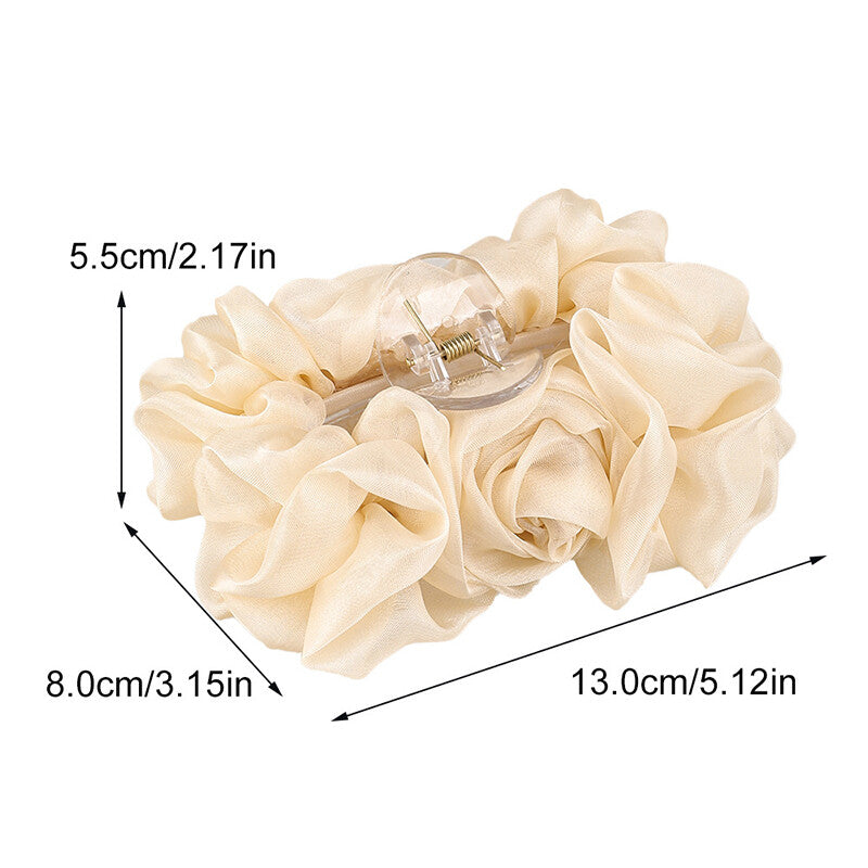 Large Chiffon Flower Bow Hair Claw Clip Hairgrip Hair Clamp Jaw Barrettes Women